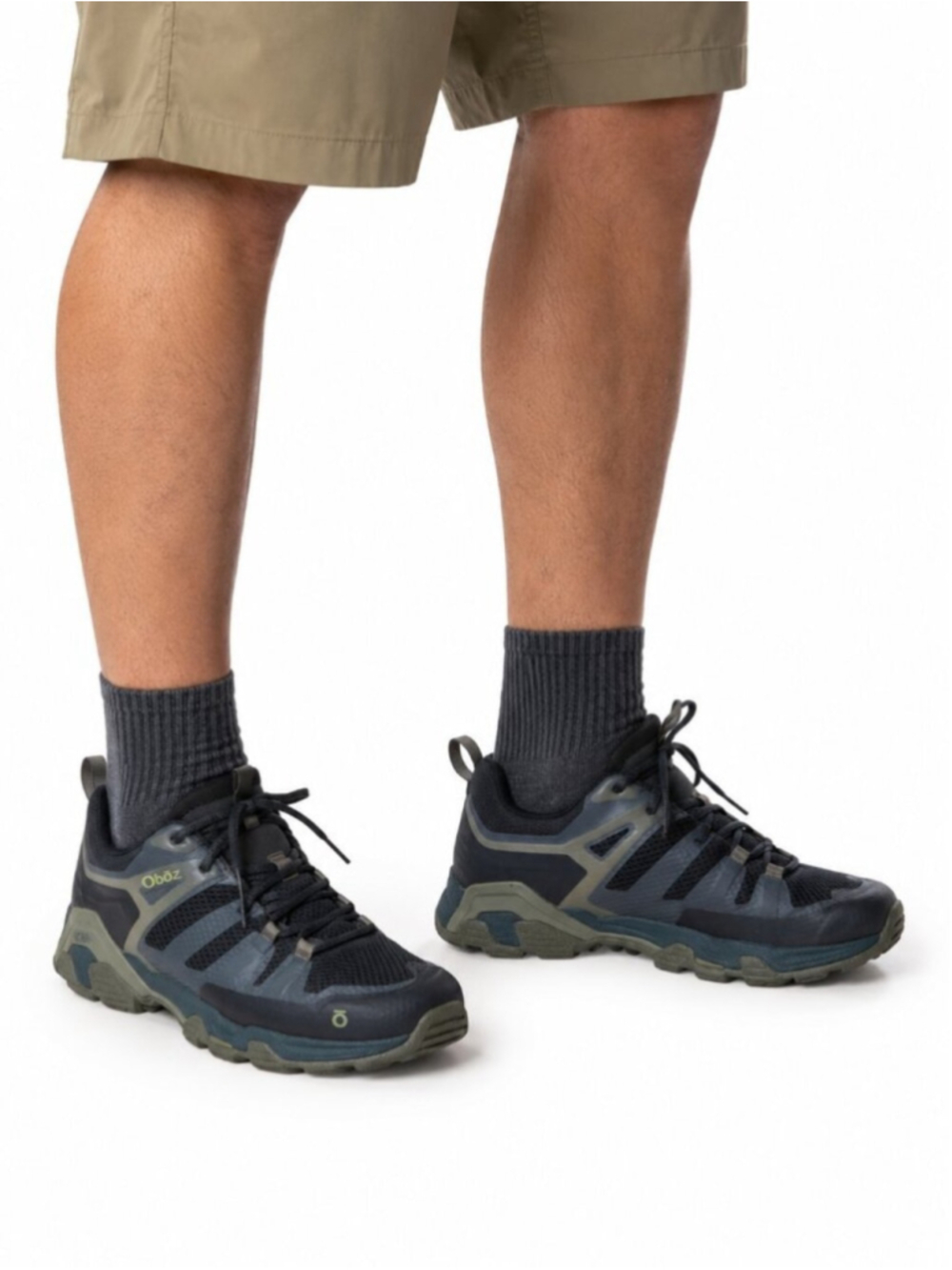 OBOZ Arete Low Hiking Shoes Black Grey Sz 9 Lace Up TPU Rugged Trail Outdoor